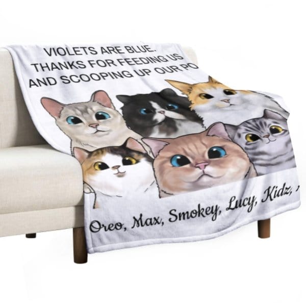 Violets Are Blue Thanks For Scooping Up Our Poo - Personalized Blanket - Virudhaka