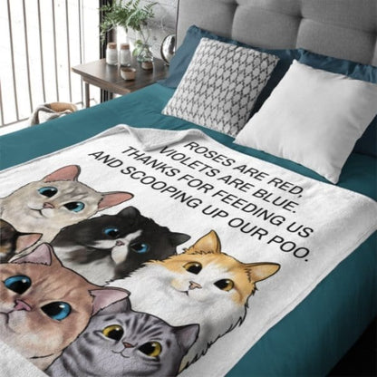 Violets Are Blue Thanks For Scooping Up Our Poo - Personalized Blanket - Virudhaka