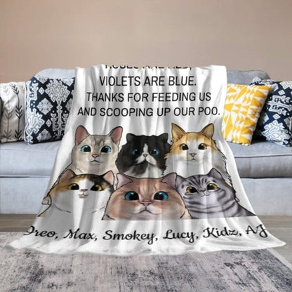 Violets Are Blue Thanks For Scooping Up Our Poo - Personalized Blanket - Virudhaka