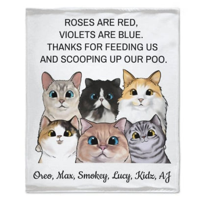 Violets Are Blue Thanks For Scooping Up Our Poo - Personalized Blanket - Virudhaka